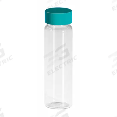 CHEMGLASS Vial: 20 mL, A, Includes Closure, PTFE, 28 mm Body Dia, Round, Colorless - Glass Sample Vials