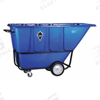 GRAINGER Tilt Truck: 27 cu ft, 1,250 lb, 77 in L x 33 1/4 in W x 43 in H, Blue, Flat (MPN 21VK44). Key specifications — Color: Blue; Brand: GRAINGER; Caster/Wheel Configuration: (2) Axle-Mounted.