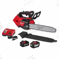 MILWAUKEE Top Handle Chainsaw Kit: 14 in Bar Lg, Top Handle, Auto Chain Oiler, 18 V, 35 cc (MPN 2826-22T). Key specifications — Brand: MILWAUKEE.