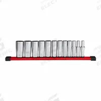 MILWAUKEE Deep Well Socket Set - SAE 12pt: 3/8 in Drive Size, Small Set (0-50 pieces) Set Size, SAE (MPN 48-22-9421). Key specifications — attr1204251: MILWAUKEE; attr1215453: 3/8 in; attr1215454: 1/4 in to 15/16 in; attr1224229: Friction.