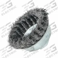 APPROVED VENDOR Cup Brush: Twisted Steel, 3 1/2 in Dia, 0.014 in Fill Dia, 5/8"-11 Arbor (MPN 66254443235). Key specifications — Brand: APPROVED VENDOR; Bristle Type: Standard Twist Knot Wire; Connection Size & Type: 5/8"-11 Arbor Hole.