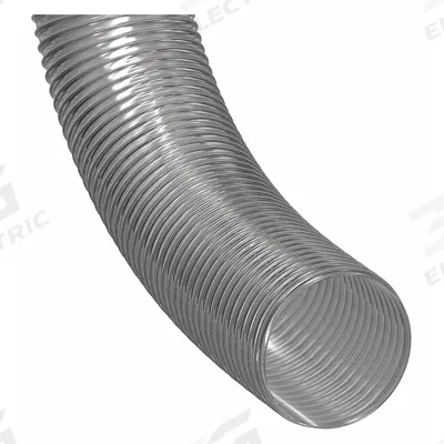 HI-TECH DURAVENT Industrial Ducting Hose: 1 1/2 in Hose Inside Dia., 25 ft Hose Lg, 20 psi - Light-Duty Clear PVC Duct Hoses for Dust with Black Plastic Helix