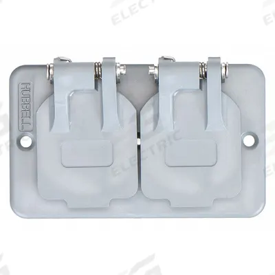 HUBBELL WIRING DEVICE-KELLEMS Weatherproof Cover: Portable Outlet Box Cover, Duplex Receptacles - Portable Power Outlet Box Covers
