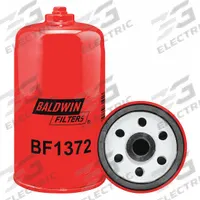 BALDWIN FILTERS Fuel Filter: Spin-On, 3 1/16 in Outside Dia, M16-1.50 Thread Size, Cellulose, BF1372. Key specifications — attr1137520: BF1372; attr434022: BALDWIN FILTERS; attr427730: Cellulose; attr427731: Integral Gasket; attr1017112: Buses; attr1017113: Liebherr.