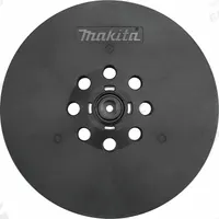 MAKITA Disc Backup Pad: 9 in Wd, Round, Hook and Loop, Medium, For XLS01, 8 Vacuum Holes, Rubber (MPN 199940-8). Key specifications — attr667743: Disc Backup Pad; attr667724: Round; attr667738: 8; attr667733: Rubber; attr667729: XLS01; attr667721: 199940-8; attr667725: MAKITA.