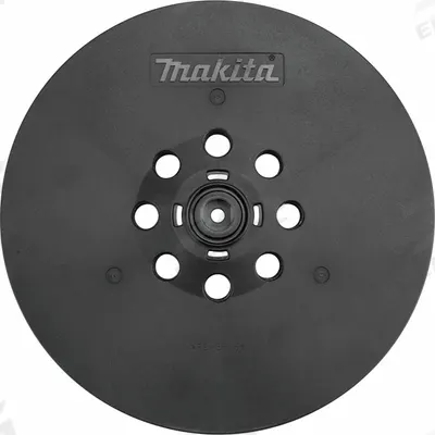 MAKITA Disc Backup Pad: 9 in Wd, Round, Hook and Loop, Medium, For XLS01, 8 Vacuum Holes - Backing Pads for Power Sanders