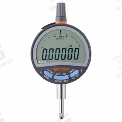 MITUTOYO Digital Indicator: 0 in to 0.5 in /0 mm to 12.7 mm, Inch/Metric - Digital Indicators with Non-Removable Flat Back