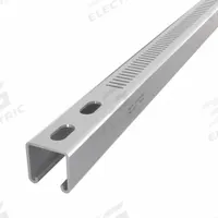 Strut Channel: Steel, Pre-Galvanized Zinc, 12 ga Gauge, Perforated Slot, 8 mm Slot Spacing (MPN DS-SS15812-30-PG/10). Key specifications — Material: Steel; Color: Gray; Finish: Pre-Galvanized Zinc; Slot Type: Narrow Slotted; Brand: DAKOTA SYSTEMS.