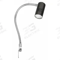 APPROVED VENDOR Task Light: LED, DC Adapter, Gooseneck, 20 in Arm Reach, 290 lm Max Brightness (MPN 33HP79). Key specifications — Lighting Technology: LED; Brand: APPROVED VENDOR; Bulb Wattage: 6.5 W; Color: Black; Electrical Connection Type: DC Adapter; Operating Voltage: 100 to 240V AC.