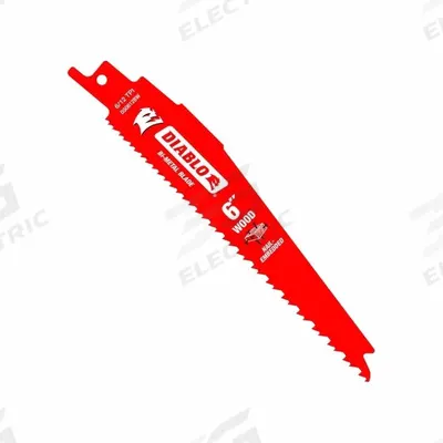 DIABLO Reciprocating Saw Blade: 6/12 Teeth per Inch, 6 in Blade Lg, 0.05 in Blade Thick - Nail-Embedded-Wood-Cutting Blades