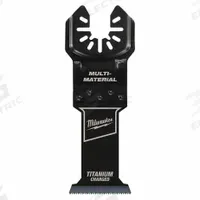 MILWAUKEE Oscillating Tool Blade: 1 3/8 in Blade Wd, 4 1/16 in Overall Lg, Straight Cutting, 25 PK (MPN 49-25-1238). Key specifications — attr1097473: Multi-Material; attr1097476: MILWAUKEE; attr1097456: Straight Cutting.