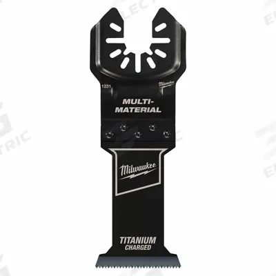 MILWAUKEE Oscillating Tool Blade: 1 3/8 in Blade Wd, 4 1/16 in Overall Lg, Straight Cutting - Open-Back Universal OIS Mounted Blades