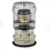 DYNA-GLO Portable Kerosene Radiant Floor Heater: Kerosene, 10,500 BtuH Heating Capacity Output (MPN WK11C8). Key specifications — Color: White; Brand: DYNA-GLO; Overall Dimensions - H x W x D: 21-5/16 in x 12-5/8 in x 12-5/8 in.