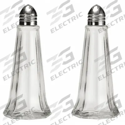 TABLECRAFT PRODUCTS Salt and Pepper Shaker: 1 oz Capacity, Glass, Clear - Salt & Pepper Shaker Sets