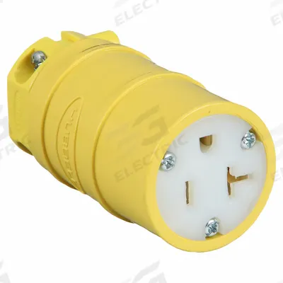 HUBBELL Straight Blade Connector: 5-20R, 125V AC, 20 A, 2 Pole, 3 Wire, Yellow (MPN HBL1533) - General Purpose Connectors