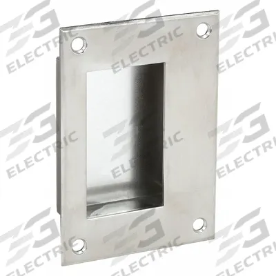 MONROE PMP Recessed Pull Handle: Unthreaded Holes, Stainless Steel, Silver, Tray - Rectangular Recessed Pull Handles