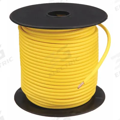 GROTE Primary Automotive Wire: GPT, 100 ft, 1 Conductor, 10 AWG, Yellow - PVC-Insulated General Purpose Primary Wires