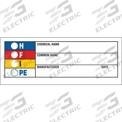 BRADY HMIG Label: 1 1/2 in Ht, 3 7/8 in Wd, Paper, Adhesive, 3 7/8 in x 1 1/2 in - Safety