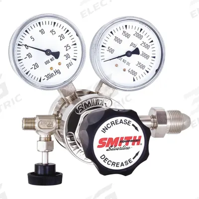 SMITH EQUIPMENT High Purity Gas Regulator: Two Stage, CGA 580 Inlet, 1/4" Tube Outlet - High-Purity Air & Inert Gas Regulators