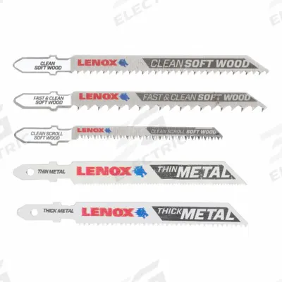 LENOX Jig Saw Blade Set: T Shank, For Wood Workpiece Material, 10 Pieces, 10/14/20/24/6 - Jigsaw Blade Sets