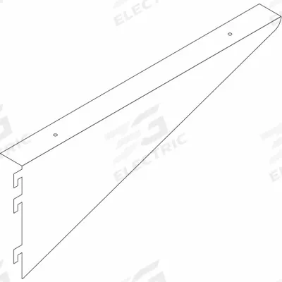 INSTOCK Undermount Bracket: 16 in Overall Lg, Steel, Petal White - Lab Shelves & Components