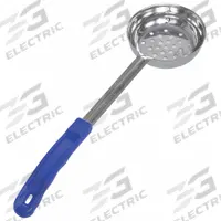 CRESTWARE Portion Controller: 8 oz Capacity, Stainless Steel, Perforated, Blue, 15 in Overall Lg (MPN SPO8P). Key specifications — Manufacturer Part Number: SPO8P; Color: Blue; Material: Stainless Steel; NSF Certified: No; Perforated/Solid: Perforated; Product Type: Portion Controller; Brand: CRESTWARE.