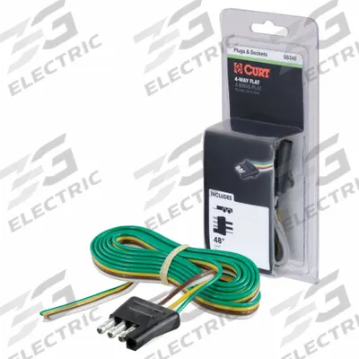 CURT Automotive Electrical Plug: 4-Way, Rubber, 16 ga Wire Gauge, Trailer and Tow Vehicle - Fleet and Vehicle Maintenance