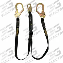 MILLER BY PIP Miller Welding Lanyard Double: Hot Work, Steel Rebar Hook, Steel Snap Hook, 6 ft Lg (MPN FPLWLL-TUS). Key specifications — Color: Black; Brand: MILLER BY PIP; Adjustable Length: No.