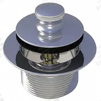 WATCO Drain Stopper: Brass/PVC, Chrome-Plated, 2 in Overall Dia, Lift and Turn (MPN 58305-CP). Key specifications — Color: Silver; Includes: Strainer Body; Material: Brass.
