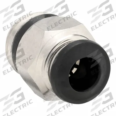 AIGNEP USA Push-Fit Adapter Fitting: 5 mm OD x 1/4 in Pipe Size, Brass, 25/32 in Overall Lg - Nickel-Plated Brass Tube Fittings