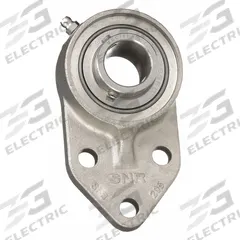 NTN 3 Bolt Flange Bearing: Radial Ball, 3/4 in Bore, SS, Set Screws, 2 3/8 in Lg, 1 7/16 in Wd, 440C (MPN SUCFB204-12C0). Key specifications — Bore Type: Cylindrical; Brand: NTN; Lubricant Material: FDA/USDA-H1 Solid Grease; Mounting Bolt Size: M8; System of Measurement: Inch; Included Bearing Cap: Open Cap.