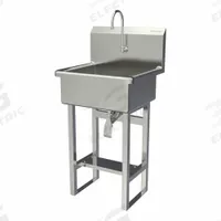 SANI-LAV Wash Station: 46 1/2 in Overall Ht, 20 in Bowl Lg, 9 in Bowl Dp, 0.5 gpm Flow Rate, 16 ga (MPN 524FK1.5). Key specifications — Includes Side Splash: Side Splash Not Included; Brand: SANI-LAV.