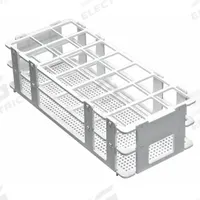 Tube Rack: 4 1/8 in Overall Wd, 2 1/2 in Overall Ht, 9 3/4 in Overall Lg, Polypropylene, White (MPN F18745-0004). Key specifications — Material: Polypropylene; Mounting Location: Benchtop; Color: White; Product Type: Test Tube Rack; Total Holding Capacity: (21) Places; Brand: SP SCIENCEWARE.