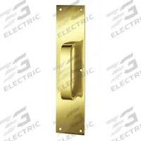 ROCKWOOD Door Pull Plate: 3 1/2 in Wd, 15 in Ht, Brass (MPN 122 X 70B.3). Key specifications — Material: Brass; Operation Type: Hand Pull; Properties: Tear-Resistant; Brand: ROCKWOOD.