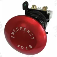 EATON Mushroom Head Push Button: Non-Illuminated, Mushroom Head Profile, Metallic, 30 mm, 1NO/1NC (MPN E34JB2N8-1X). Key specifications — Brand: EATON; Action: Momentary; Series: E34; Push Button Material Type: Metallic.
