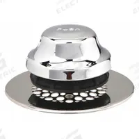 WATCO Drain Stopper: Plastic/Stainless Steel, Chrome-Plated, 2 7/8 in Overall Dia, Toe Touch (MPN 48750-FA-CP-G). Key specifications — Color: Silver; Includes: Silicone Adhesive; Material: Plastic.