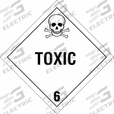 BRADY Container Placard: Toxic 6, 10 3/4 in x 10 3/4 in, 10 3/4 in Label Ht - Class 6: Toxic, Poison Inhalation & Infectious Substances