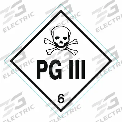 APPROVED VENDOR Container Label: PG III, 4 in x 4 in, 4 in Label Ht, 4 in Label Wd, Vinyl - Class 6: Toxic, Poison Inhalation & Infectious Substances