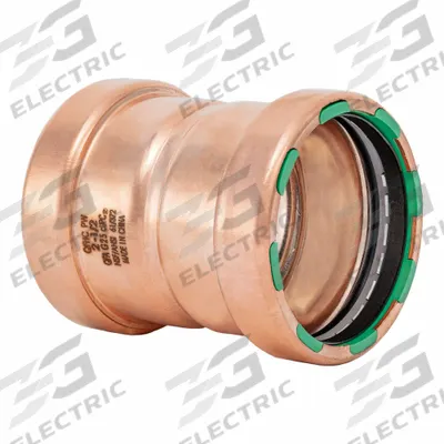 QUICKFITTING SUREPRESS Crimp Coupling: Straight, 2 1/2 in CTS x 2 1/2 in CTS size - Plumbing Copper & Bronze Press Tube Fittings with Seal Window