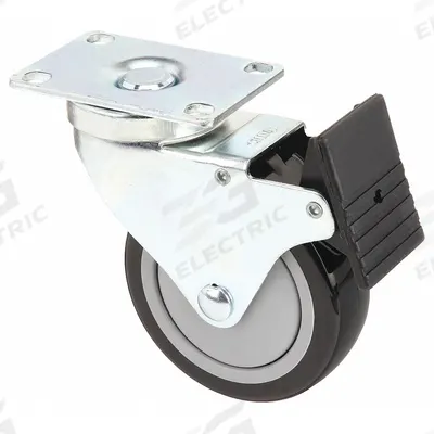 80/20 Swivel Caster: 10 Series/15 Series, Polyurethane/Steel, 4 in Wheel Dia - Swivel Plate Casters