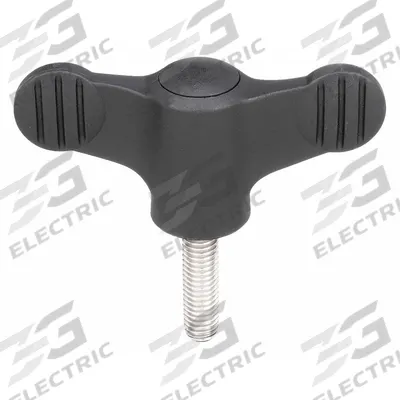 KIPP Hand Knob: Wing, Plastic w/ Steel Thread, #10-32 Thread, 10 mm Thread Lg - Wing Knobs with Threaded Stud