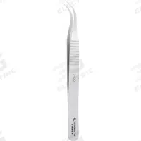 EXCELTA Tweezers: Cobalt, Point, Curved Tip, 0.0012 in Tip Thick (MPN 7-CO). Key specifications — attr1002355: Cobalt; attr1002345: EXCELTA; attr1002348: Cobalt; attr1002358: Serrated; attr1002361: 7-CO; attr1024781: Standard.