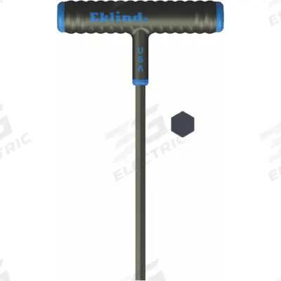 EKLIND Hex Key: 0 Ball Ends, #2.5 Tip Size, Metric, Long, Steel, Black Oxide, 9 in Long Arm Lg - T-Shaped Hex Keys