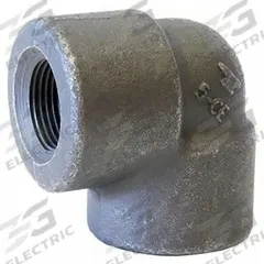 ANVIL Metal Pipe Elbow: 90° Elbow, Steel, Class 3000, 1 1/4 in x 1 1/4 in (MPN 0361502412). Key specifications — Includes Pre-Applied Thread Sealant: No.