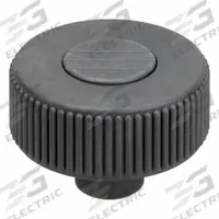 Hand Knob: Knurled, Plastic w/ SS Thread, M8 Thread, 14 mm Thread Lg, 50 mm Dia, Gray (MPN K0261.2208). Key specifications — Brand: KIPP; Color: Gray.