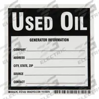 BRADY DOT Handling Label: Generator Information, 6 in x 6 in, 6 in Label Wd, 6 in Label Ht, 100 PK (MPN 121432). Key specifications — Message: Generator Information; Background Color: White; Brand: BRADY.