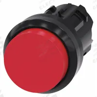 SIEMENS Extended Push Button: Red, 22 mm Mounting Size, Non-Metallic, Momentary (MPN 3SU1000-0BB20-0AA0). Key specifications — Brand: SIEMENS; Action: Momentary; Series: 3SU; Push Button Material Type: Non-Metallic.