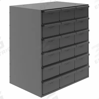 DURHAM MFG Drawer Bin Cabinet: 17 1/4 in x 12 1/4 in x 21 1/4 in, 18 Drawers, Stackable - Modular Metal Small Parts Drawer Cabinets