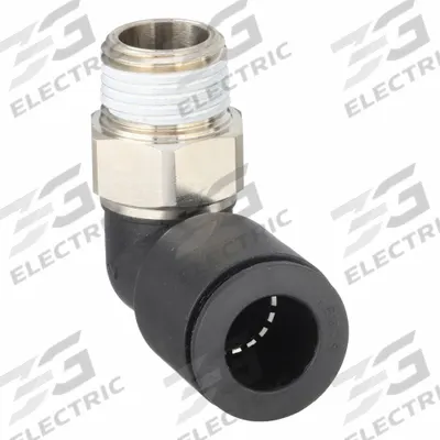 LEGRIS Push-Fit Elbow Fitting: 1/2 in OD x 3/8 in Pipe Size, Push-to-Connect x MNPT - Nylon & Nickel-Plated Brass Tube Fittings