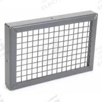 Outlet Guard: For Use With 1C792/2C862, Outlet, Steel, Baked Polyester Epoxy, 1/2 in Wire Spacing (MPN 2RXP7). Key specifications — Manufacturer Part Number: 2RXP7; Compatible with Grainger Part Number: 2C862; Finish: Baked Polyester Epoxy; Brand: DAYTON; Guard Type: Outlet; Includes Mounting Hardware: Yes; Standards: OSHA Compliant; Material: Steel.